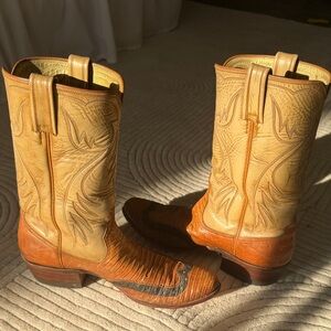 Tony Lama Tan and Brown Western Boots